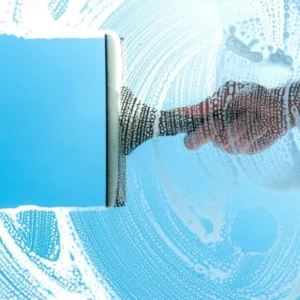 Skilled window cleaner using professional techniques and equipment for flawless, streak-free results.