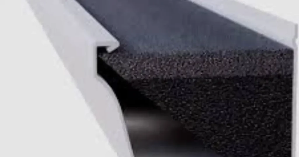 Close-up of foam weather seal insulation
